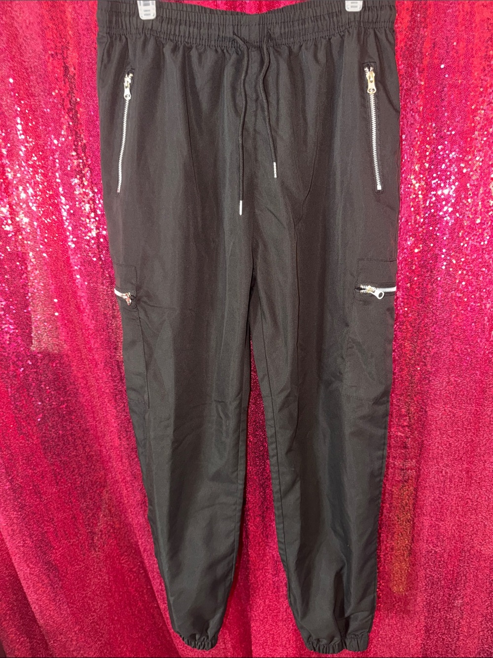 SHEIN Black Zip-Detail Jogger Pants